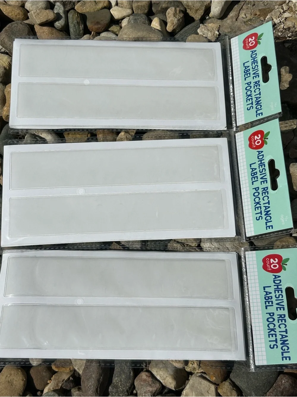 Target Bullseye Playground Clear Adhesive Label Pockets 20 Count - Set of 3  NEW